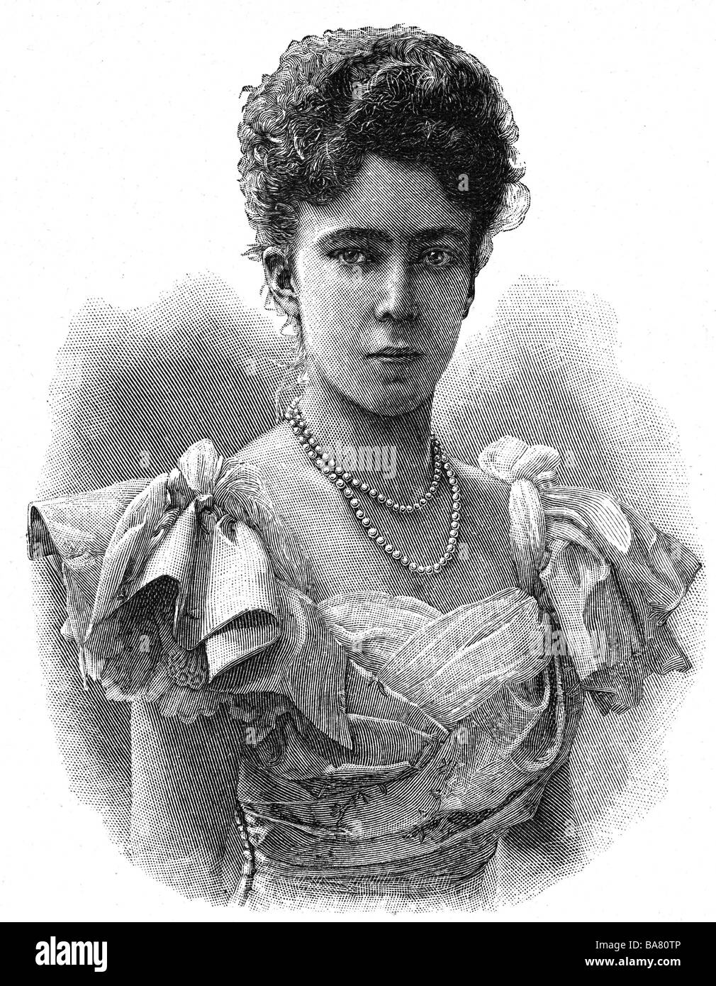 Elizabeth, 25.6.1876 - 23.11.1965, Queen Consort of Belgium 17.12.1909 - 17.2.1934, portrait, incisione in legno, 1900, , Foto Stock