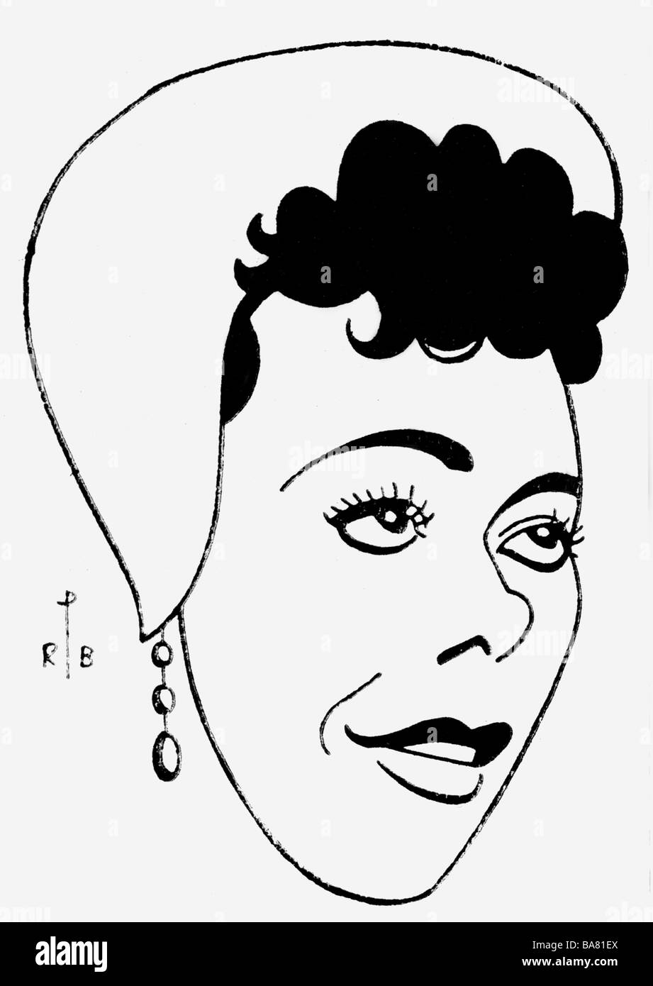 Herking Ursula 28.1.1912 - 17.11.1974, attrice tedesca, ritratto, disegno, Foto Stock