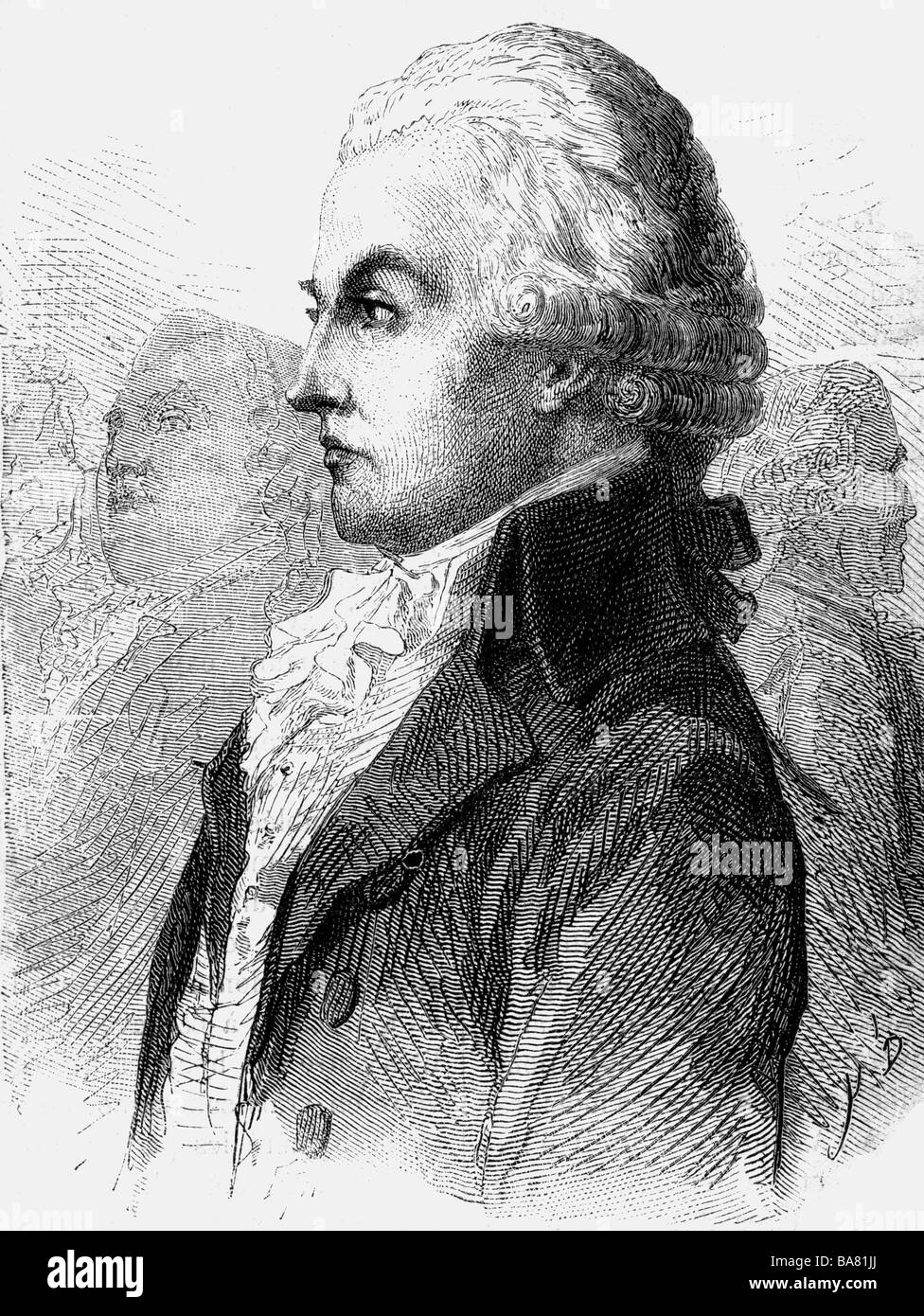 Barnave, Antoine, 22.10.1761 - 29.11.1793, giurista e politico francese, ritratto, incisione in legno, 19th secolo, , Foto Stock
