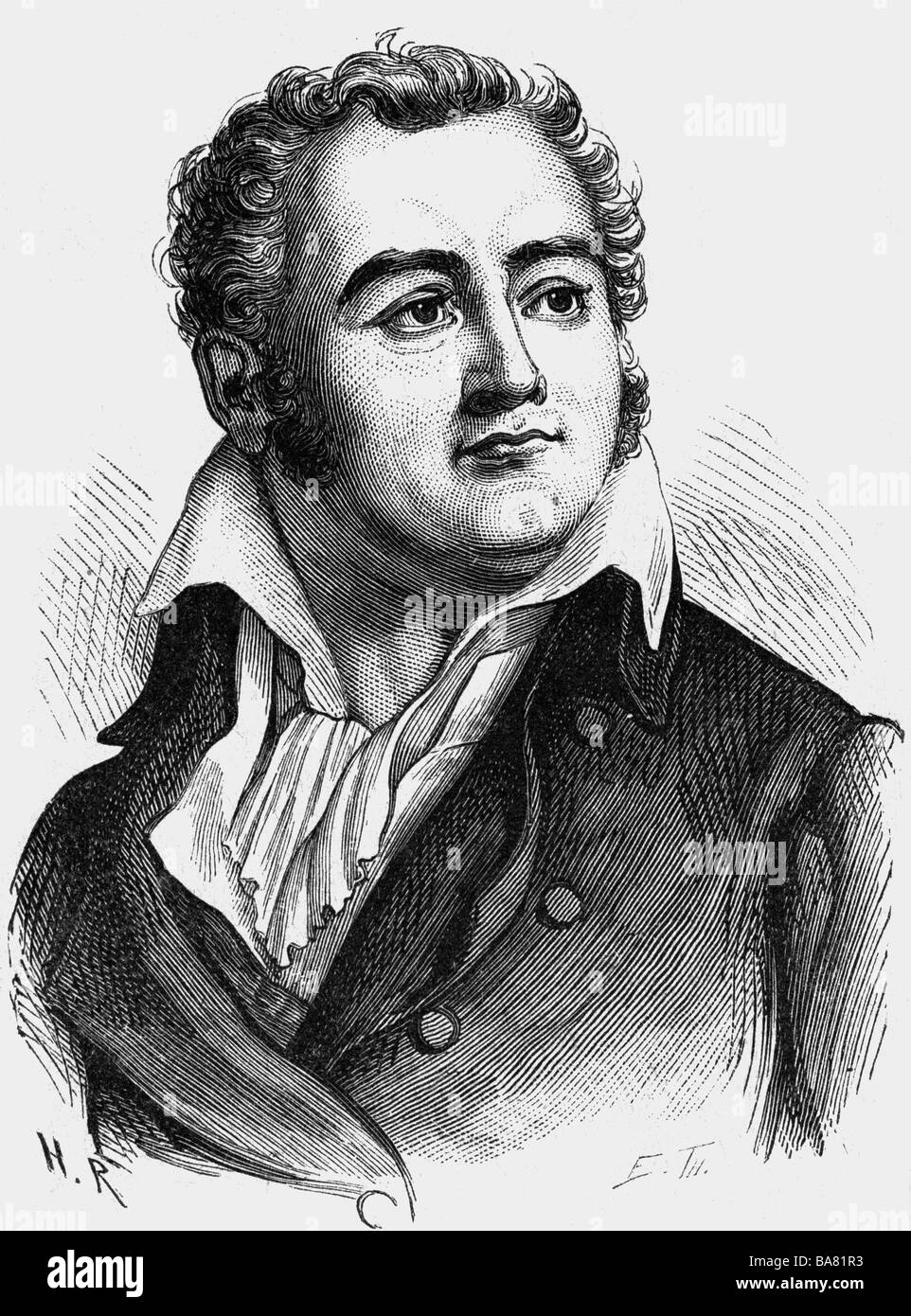 Cadoudal, Georges, 1.1.1771 - 25.4.1804, generale francese, Capo dei Chouans 1793 - 1800, ritratto, incisione in legno, 19th secolo, , Foto Stock