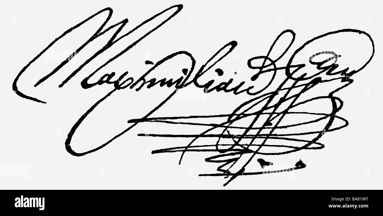 Massimiliano i, 17.4.1573 - 27.9.1651, Duca di Baviera 15.10.1597 - 27.9.1651, Elettore 25.2.1623 - 27.9.1651, firma, , Foto Stock
