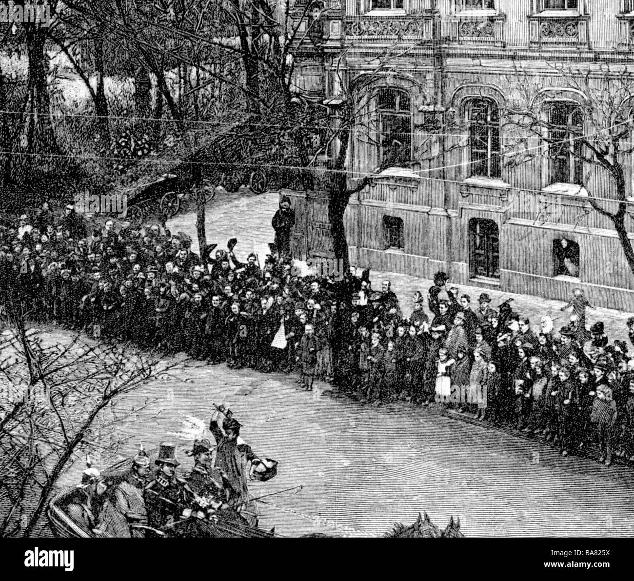 Guglielmo II, 27.1.1859 - 4.6.1941, imperatore tedesco 15.6.1888 - 9.11.1918, attentato di Selma , Foto Stock