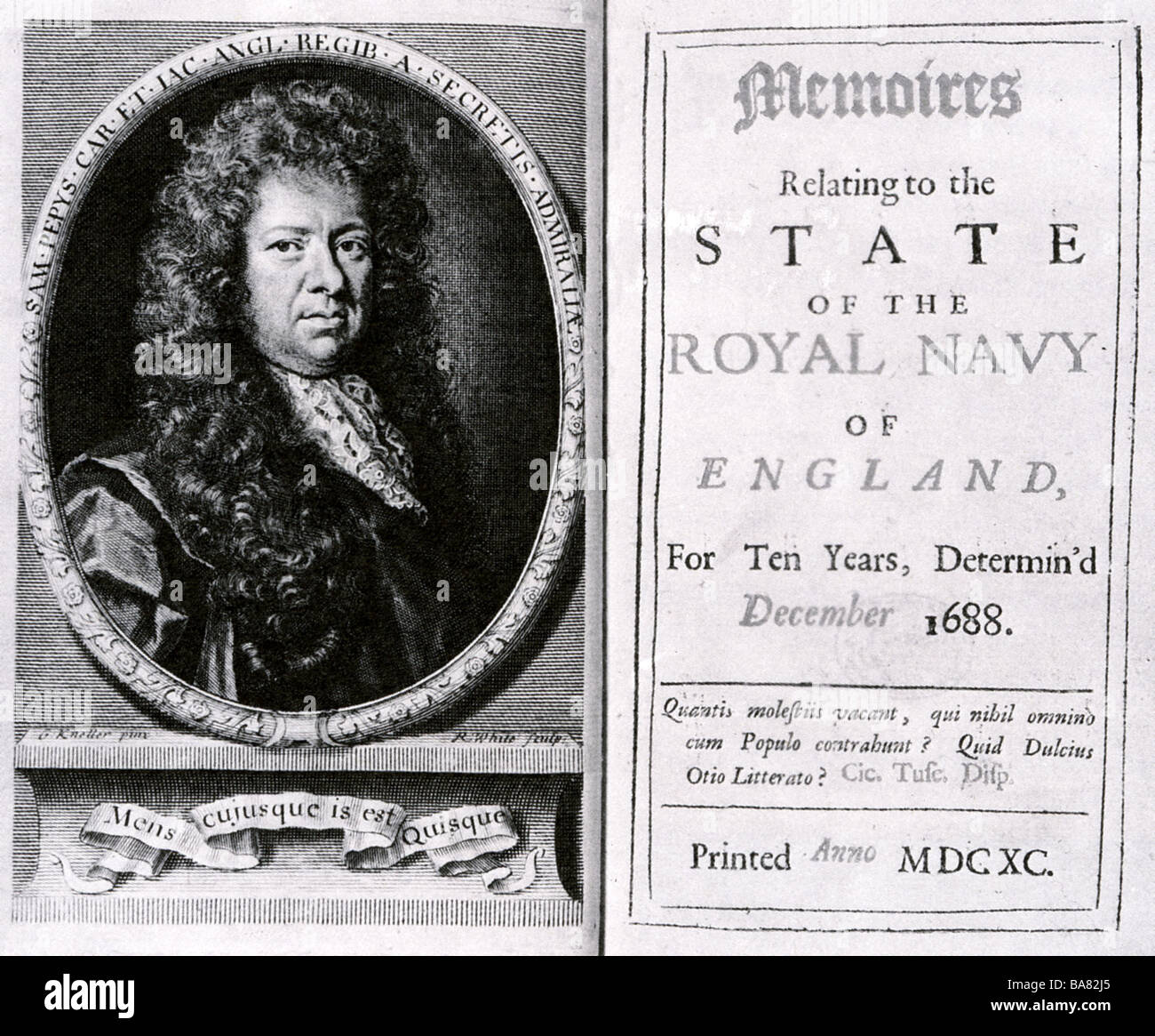 SAMUEL PEPYS (1633 - 1703) Inglese amministratore navale e autore di una famosa diario Foto Stock