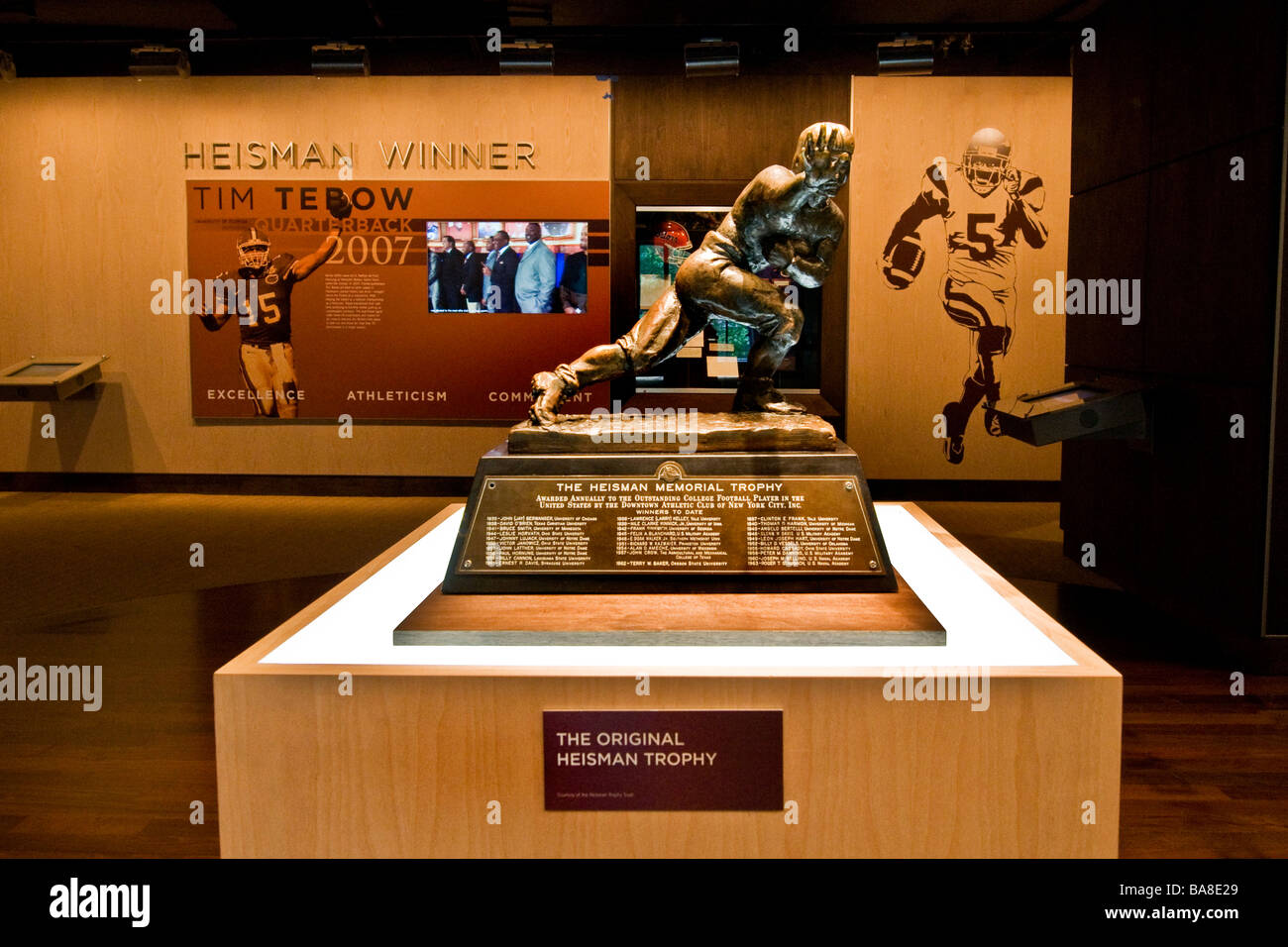 Trofeo Heisman museo dello sport d'America Manhattan New York Stati Uniti d'America Foto Stock
