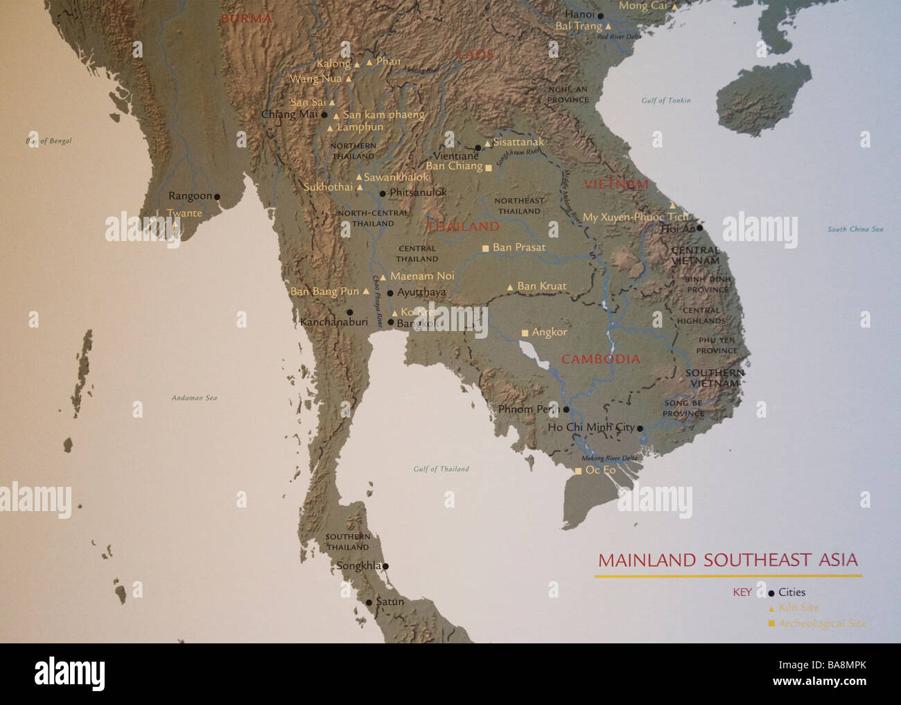 Mappa di Sud-est asiatico Foto Stock