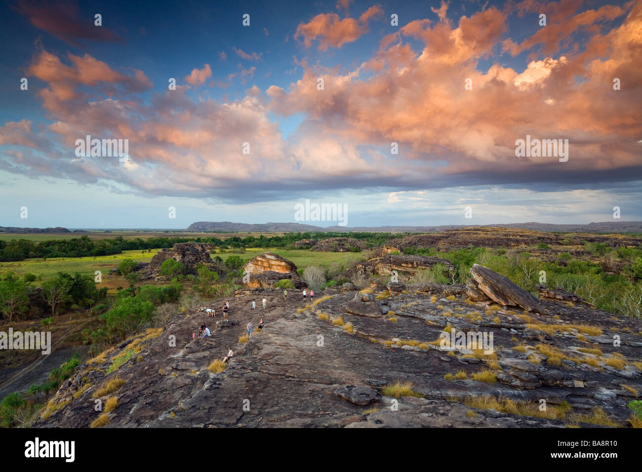 Tramonto a Ubirr. Kakadu National Park, il Territorio del Nord, l'AUSTRALIA Foto Stock