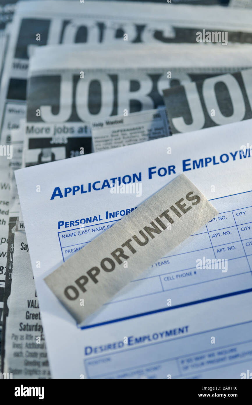 Elenchi di lavoro e applicazione Foto Stock