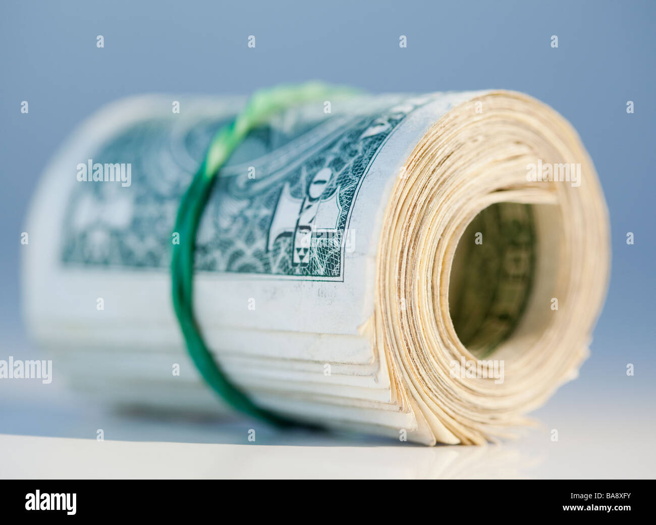 Chiusura del rotolo di contanti Foto Stock