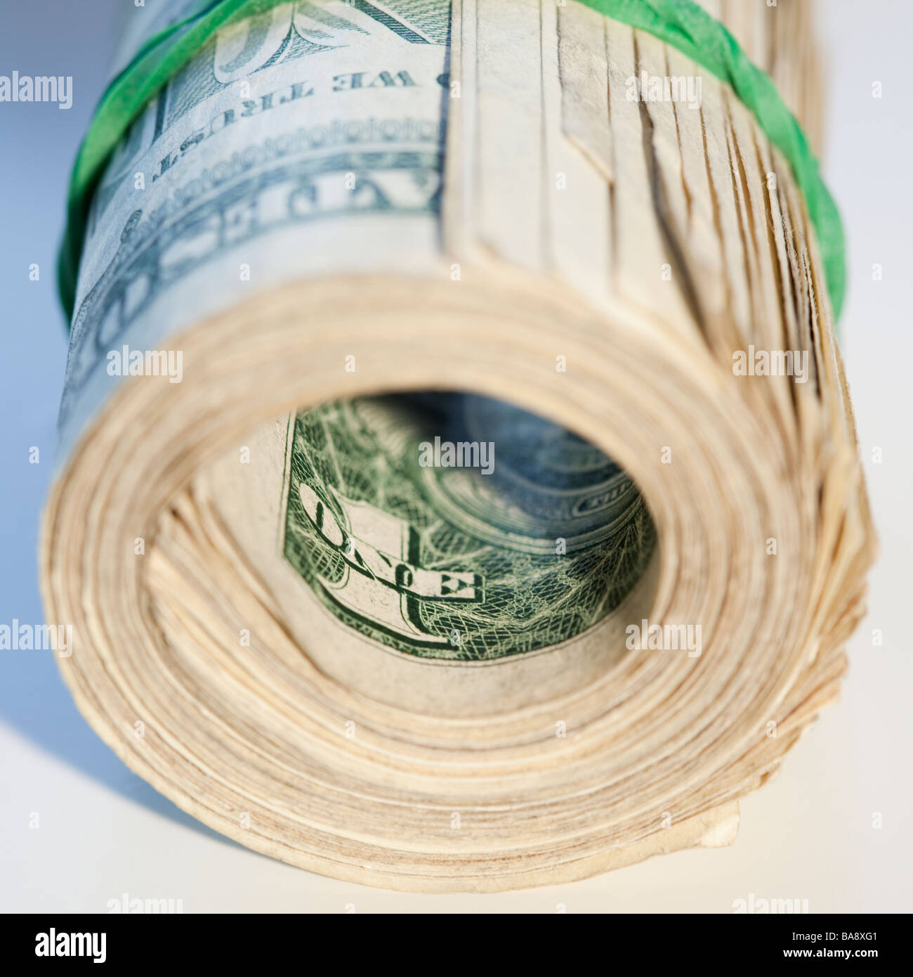 Chiusura del rotolo di contanti Foto Stock
