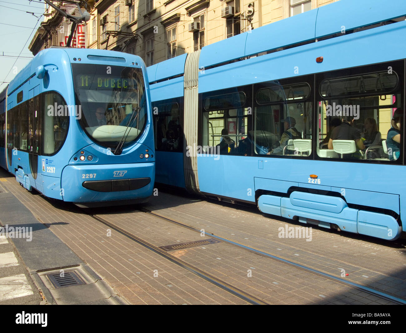 Tram, via Ilica, Zagabria, Croazia Foto Stock