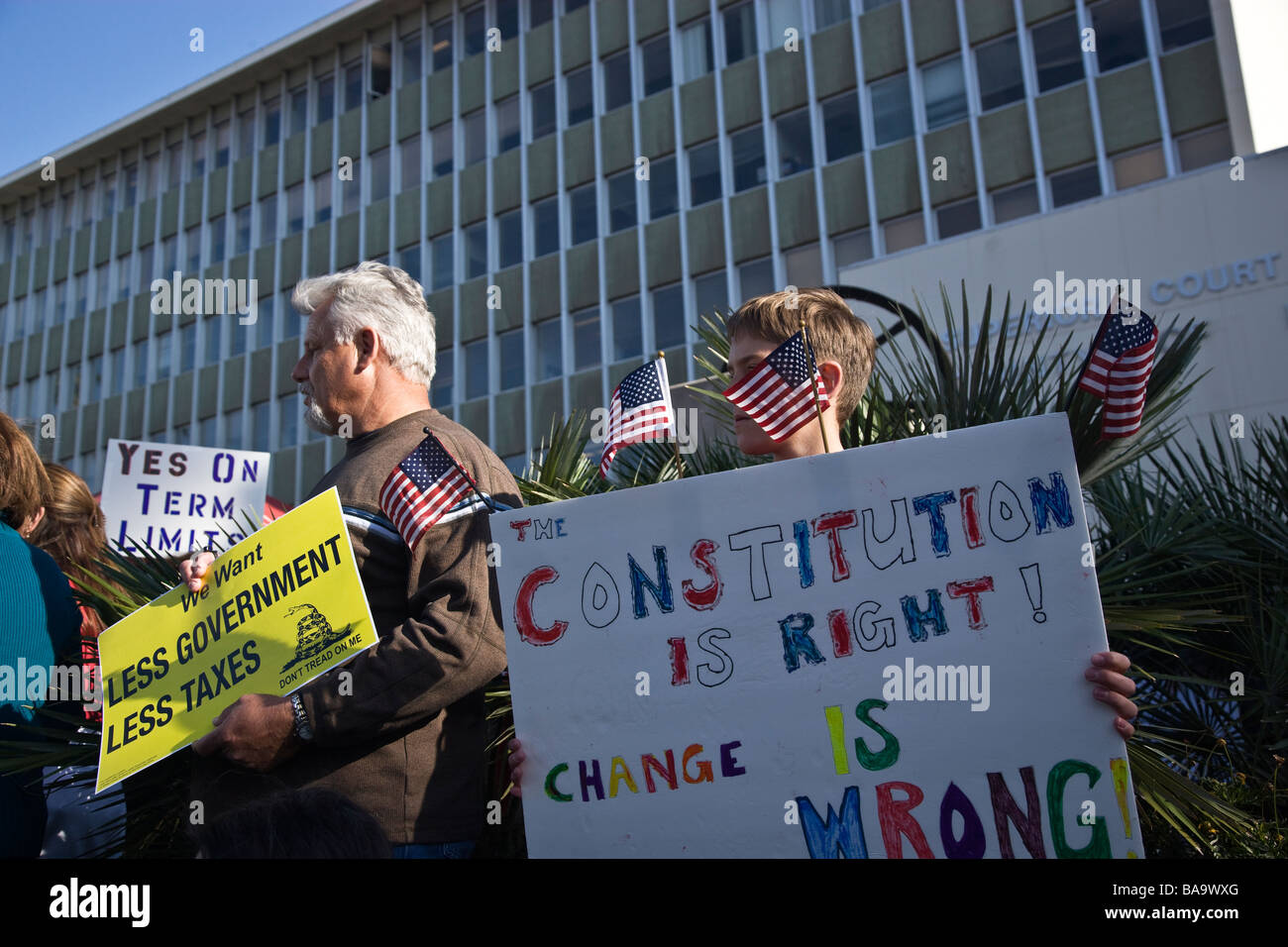 Dimostrazione pubblica, Tea Party. Foto Stock