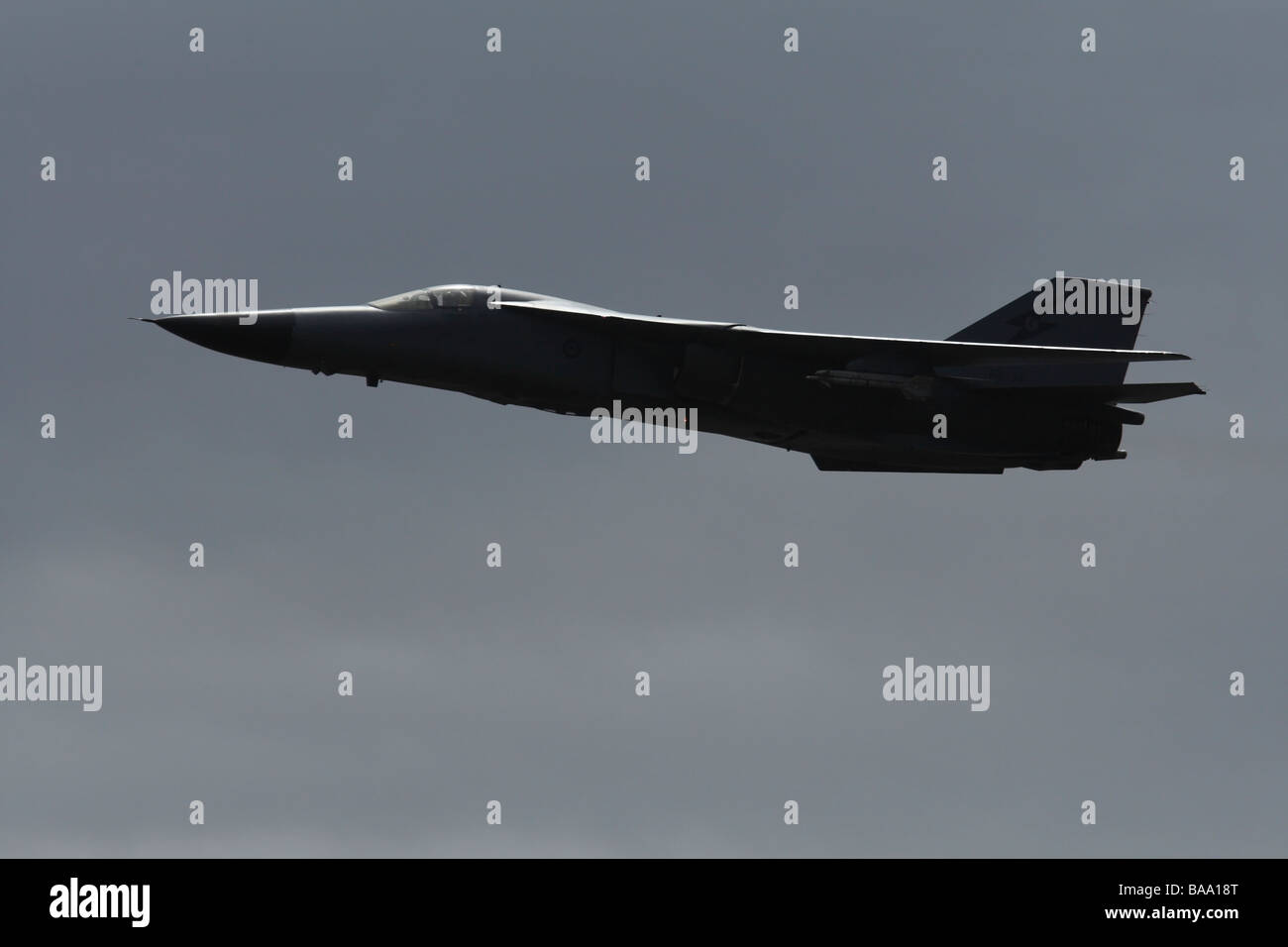 General Dynamics F 111 ,Swing Wing, Fighter Bomber in volo Foto Stock