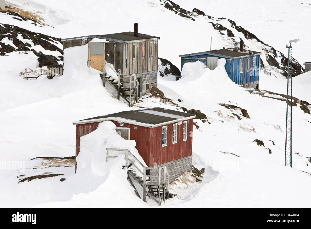 Case in Kulusuk, Groenlandia Foto Stock