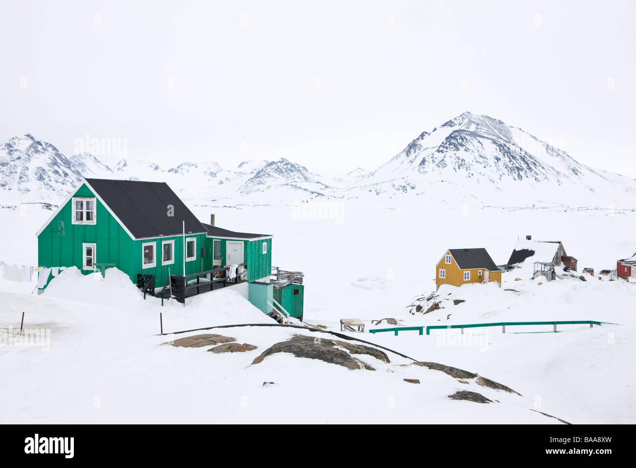 Case in Kulusuk, Groenlandia Foto Stock