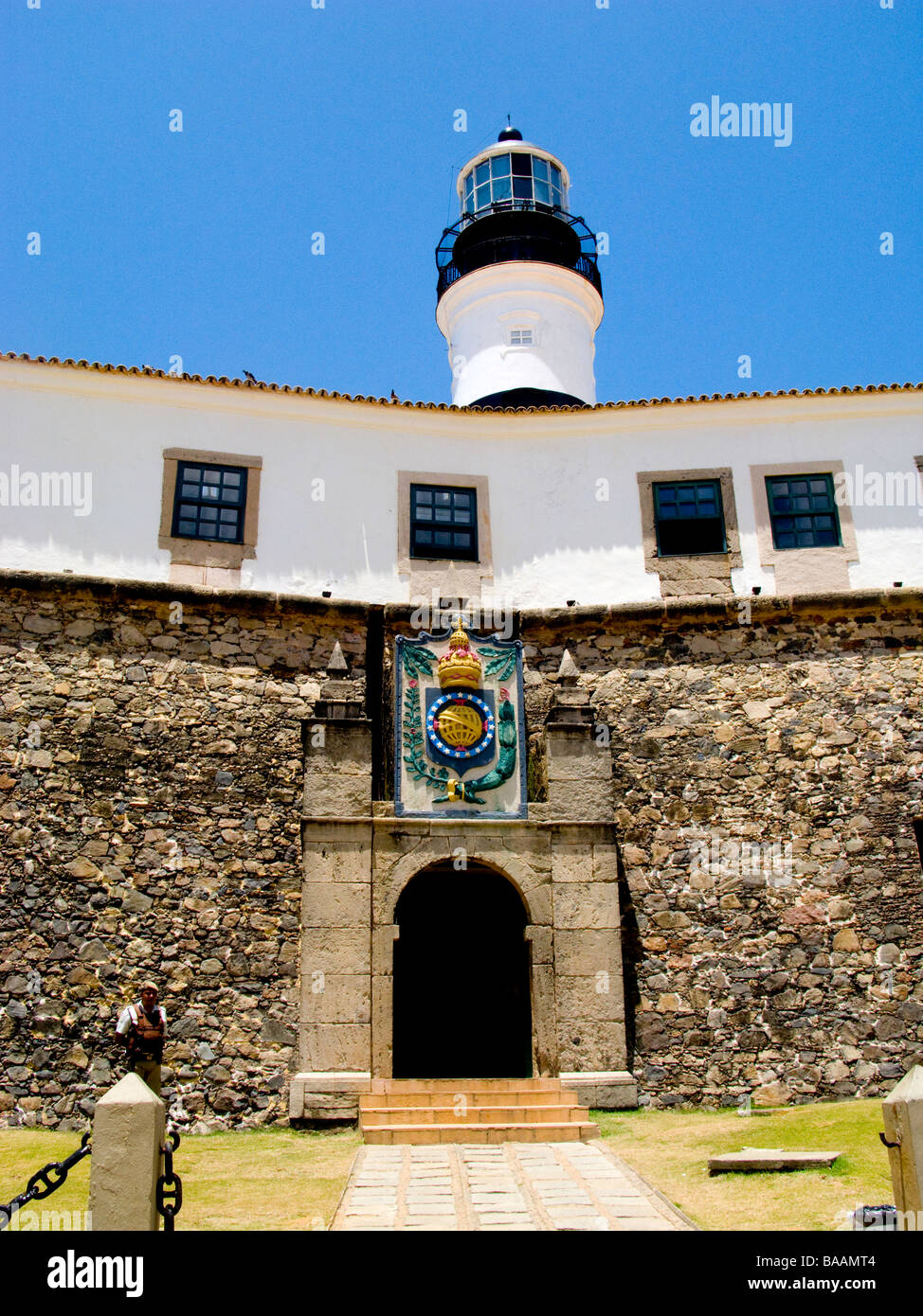 Forte da Barra e del faro in Salvador da Bahia, Brasile Foto Stock