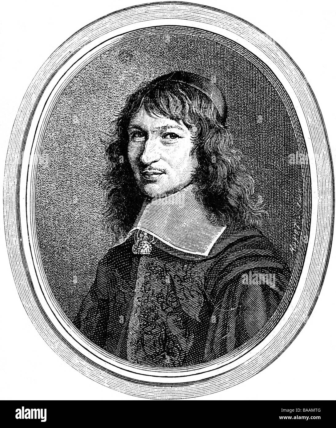 Fouquet, Nicolas, 27.1.1615 - 23.3.1680, politico francese, sovrintendente delle finanze 1653 - 1661, ritratto, dopo incisione su rame da Robert Nanteuil, secolo XVII, dettaglio, artista del diritto d'autore non deve essere cancellata Foto Stock