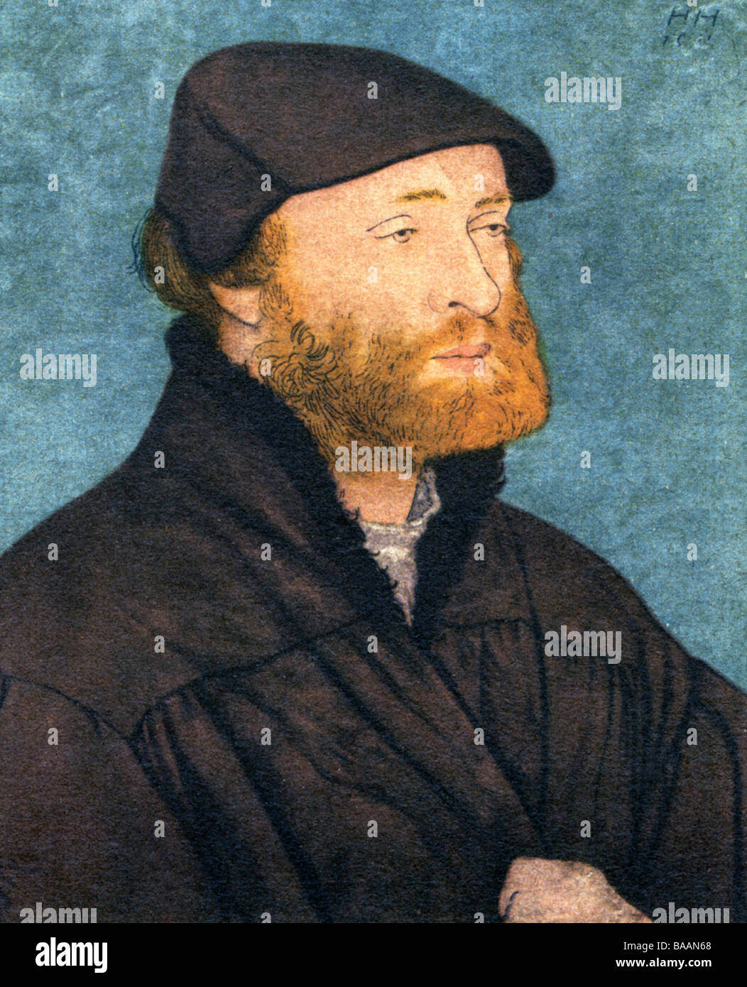 Holbein Hans il giovane, 1497 - 29.11.1543, artista tedesco (pittore e disegnatore), autoritratto, dopo la verniciatura, circa 1539, artista del diritto d'autore non deve essere cancellata Foto Stock
