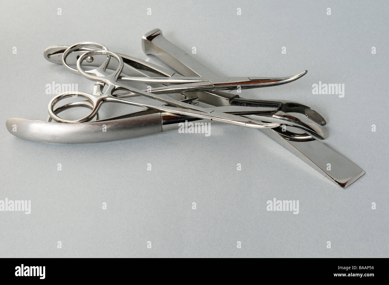 Acciaio inossidabile strumenti medici Foto Stock