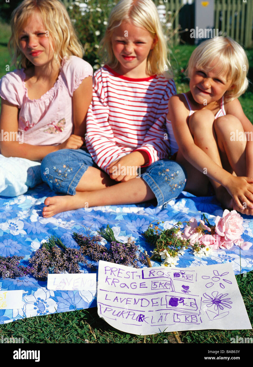 Le tre ragazze, Svezia. Foto Stock