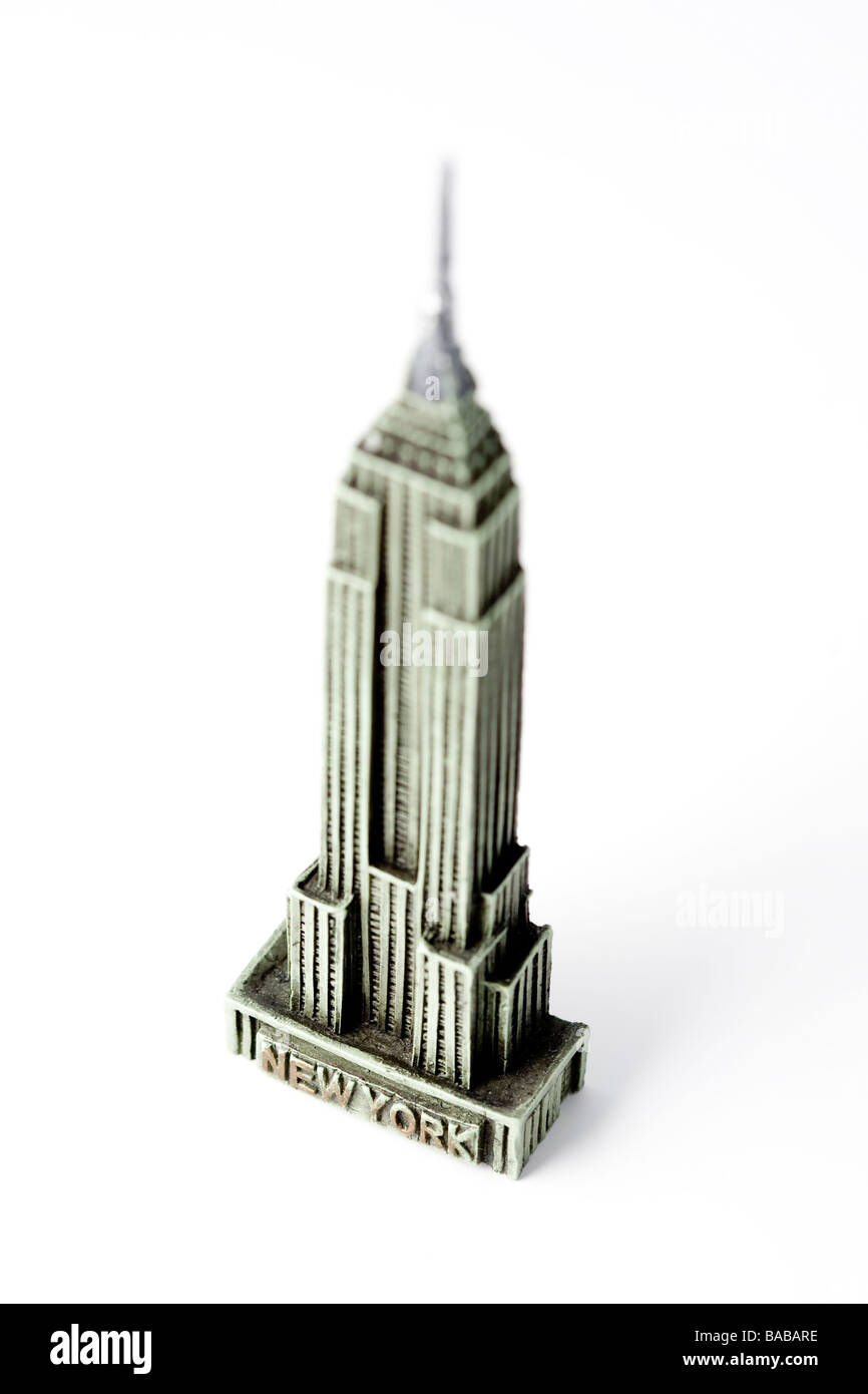 Souvenir magnete frigo dell'Empire State Building (con profondità di campo ridotta) Foto Stock