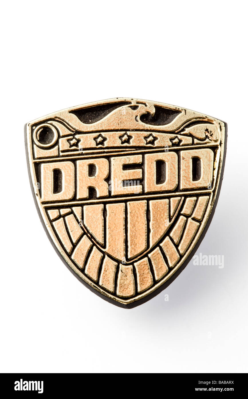 Judge Dredd è distintivo di identificazione (con ombra) Foto Stock