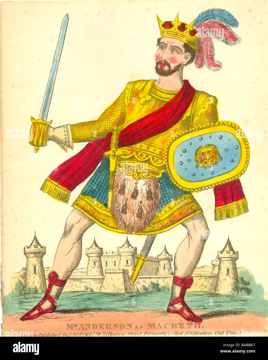 Handcolored stampa Vittoriano per il teatro di giocattoli nel 1860 circa Foto Stock