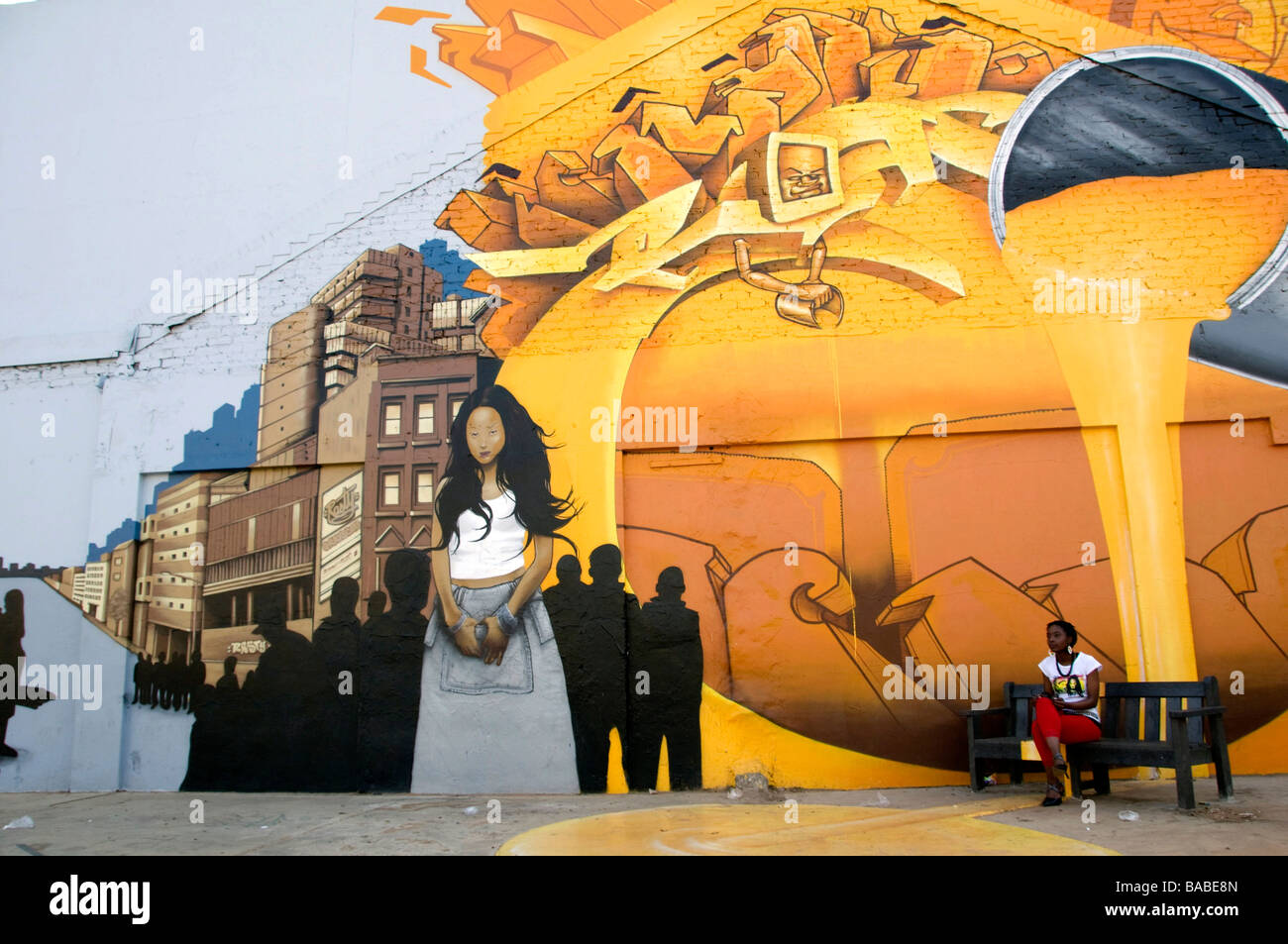 Murale Newtown Johannesburg Sudafrica Foto Stock