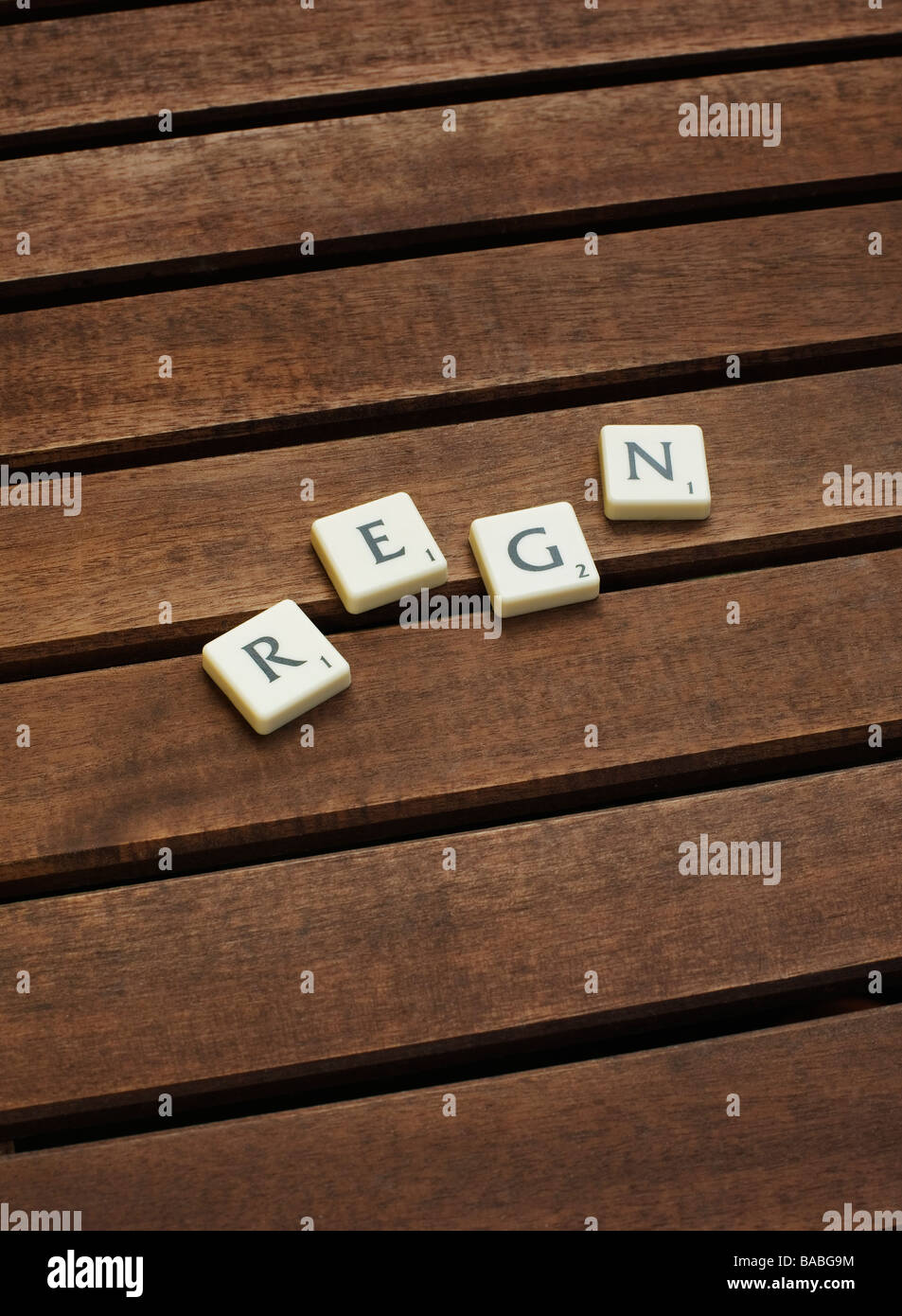 Pezzi di lettera di Scrabble Foto Stock