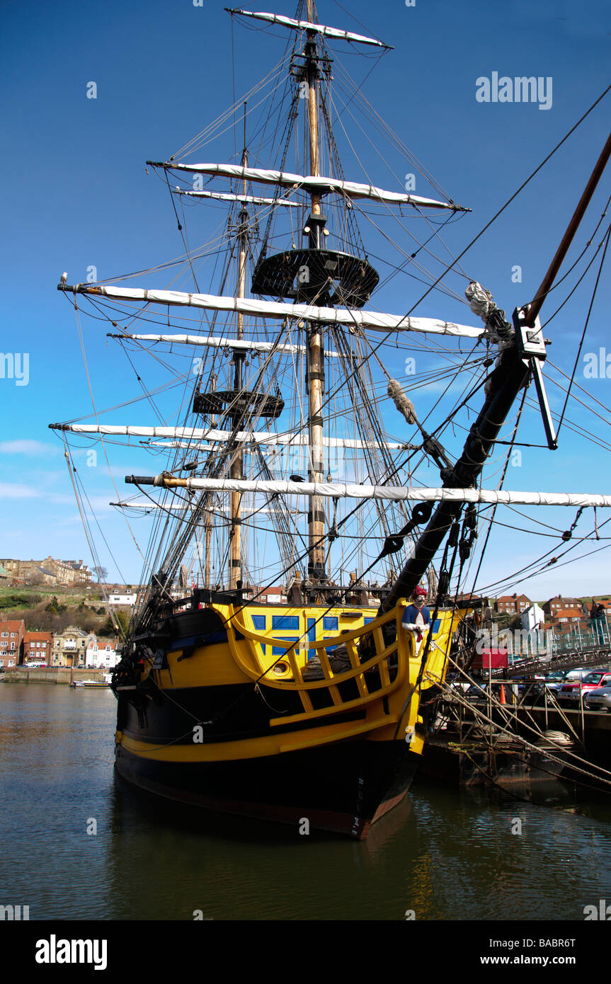 HMS Trincomalee, un diciottesimo secolo restaurata fregat in di Hartlepool Maritime Experience Foto Stock