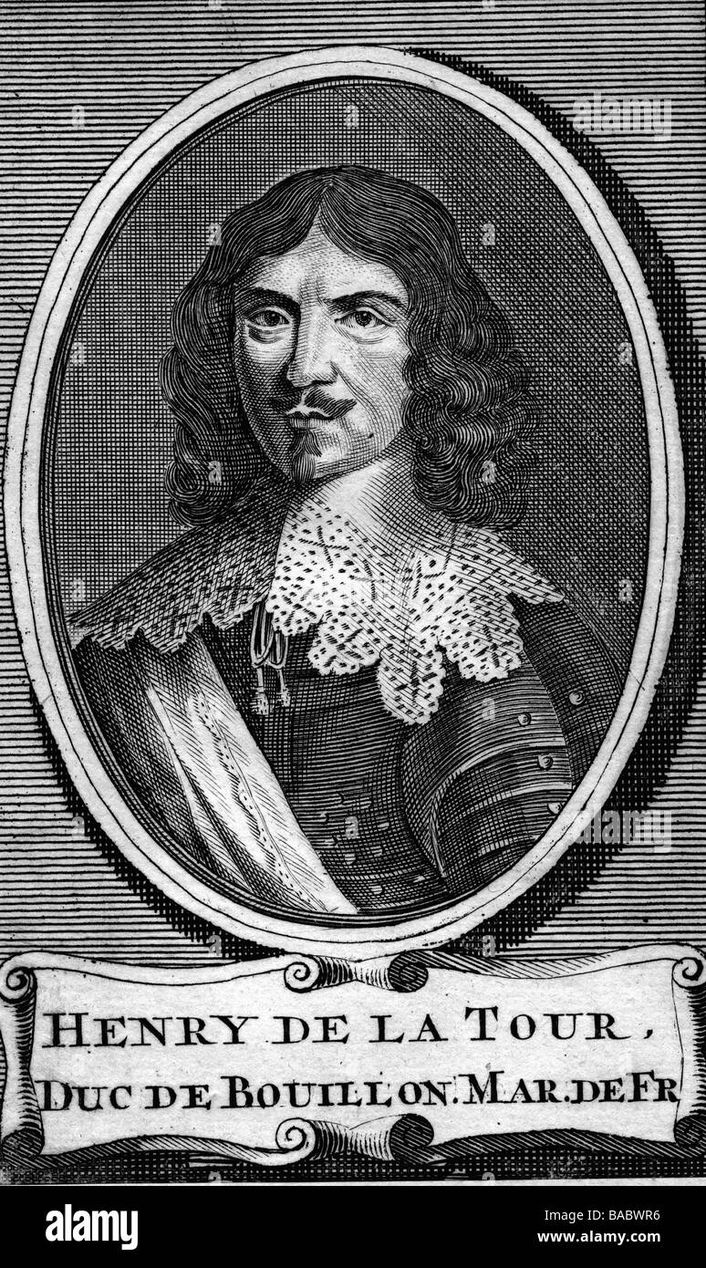 Bouillon, Henri de la Tour d'Auvergne, duca di, 28.9.1555 - 25.3.1623, generale francese e diplomatico, ritratto, incisione su rame, inizio del XVII secolo, , artista del diritto d'autore non deve essere cancellata Foto Stock