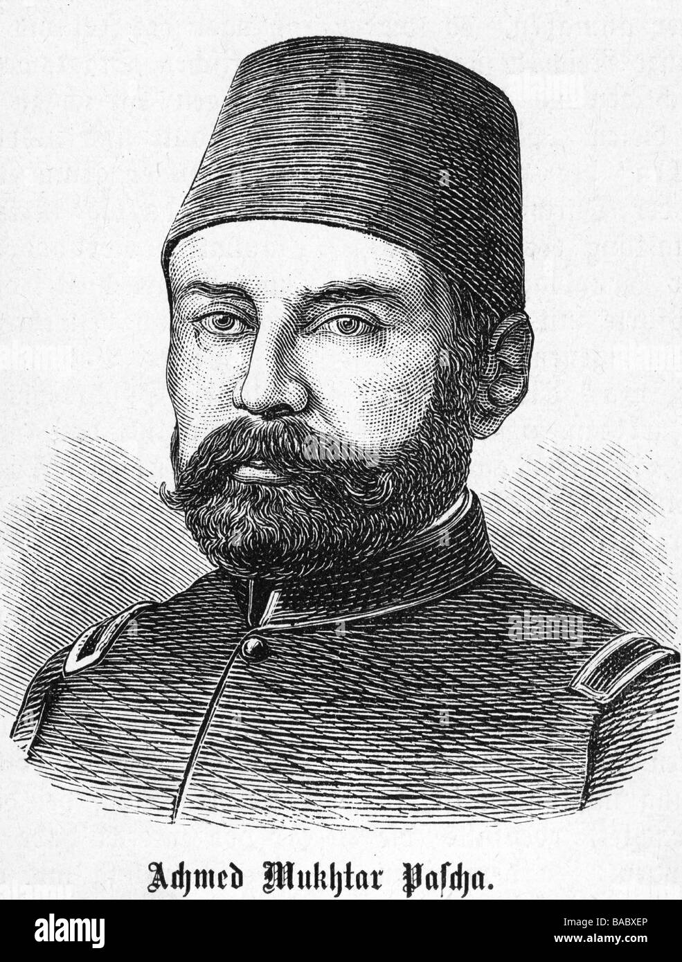 Ahmed, Muhtar Pasha, *1832, generale ottomano turco, ritratto, incisione in legno, 19th secolo, Foto Stock