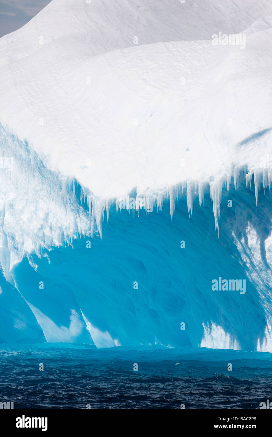 Blu iceberg tabulari Penisola Antartica Antartide Foto Stock