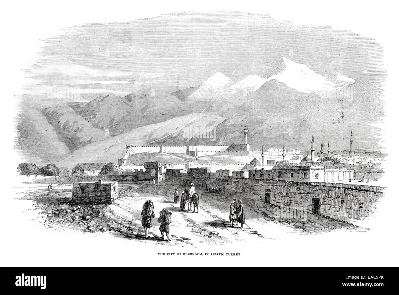 Città di erzeroom Turchia asiatica 1854 Erzurum Erzeroum Turchia orientale della regione dell'Anatolia Russo-Turkish guerra Impero ottomano Foto Stock