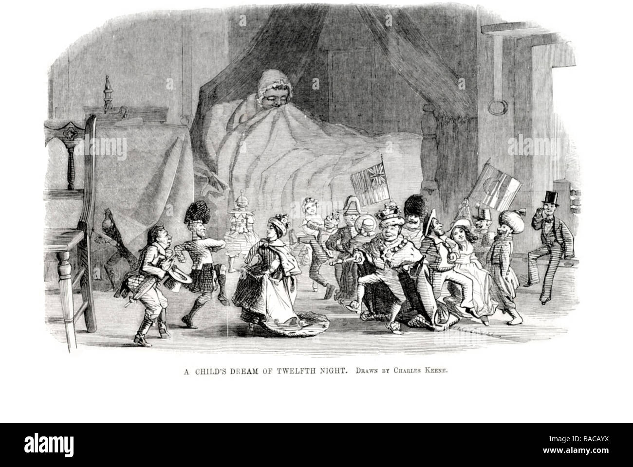 Un sogno per i bambini della dodicesima notte da Charles keene 1854 Foto Stock