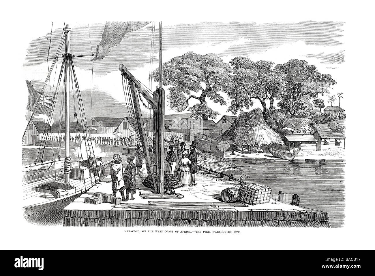 Matacong sulla costa occidentale dell Africa il molo magazzini 1854 Foto Stock