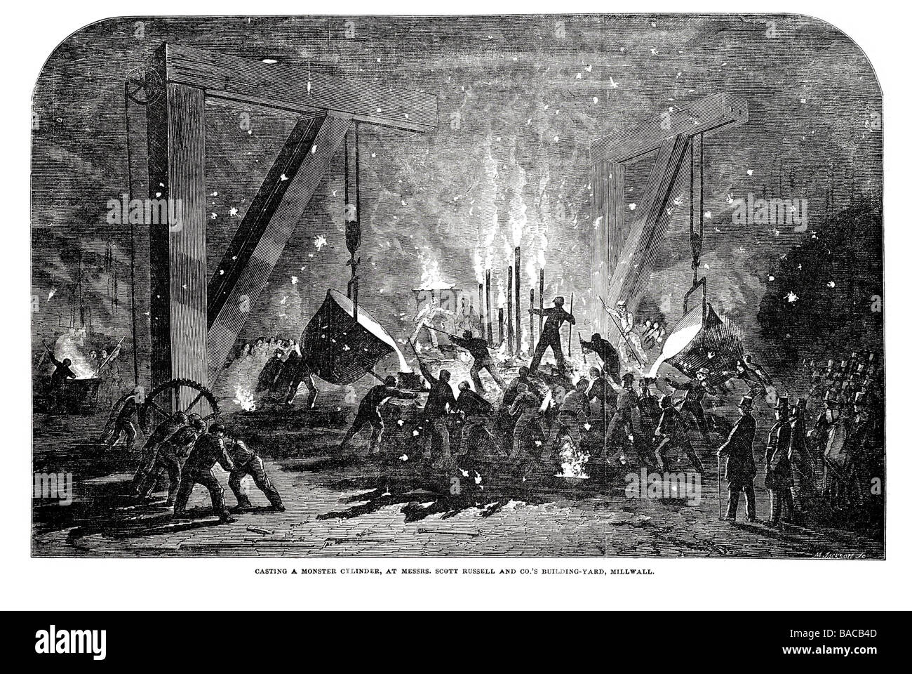 La fusione di un mostro a cilindro signori scott russell cantiere millwall 1854 Foto Stock