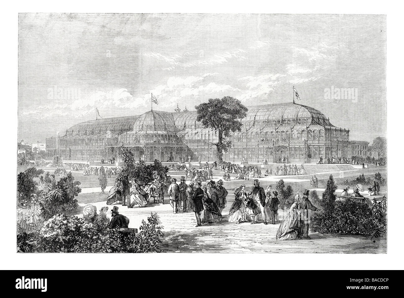Giardino d'inverno e exhibition building Dublin Mostra Internazionale delle Arti e produce Earlsfort Terrace 1865 Foto Stock