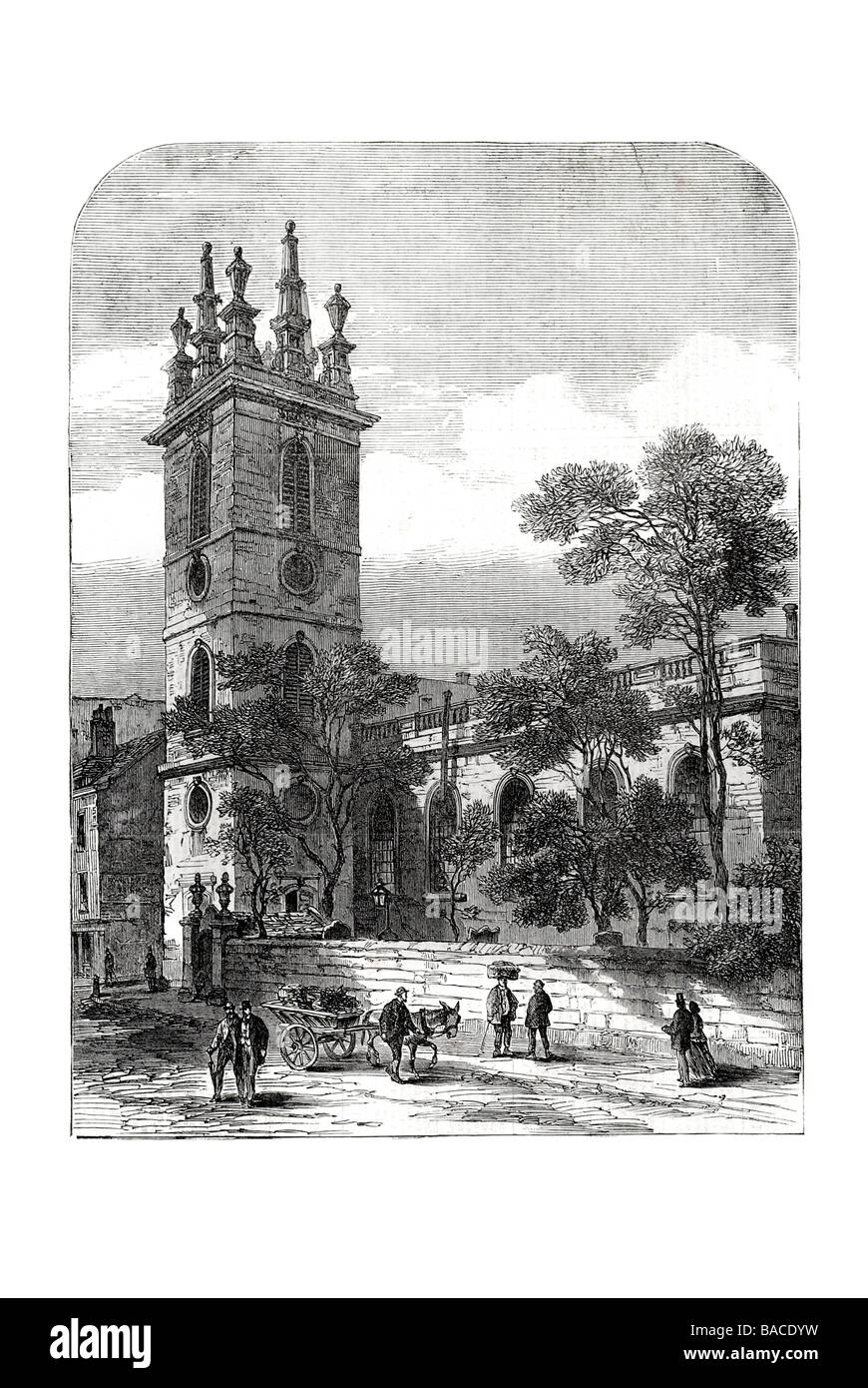 Chiesa di St Mary somerset thames street sta per essere demolita 1867 Sir Christopher Wren Foto Stock