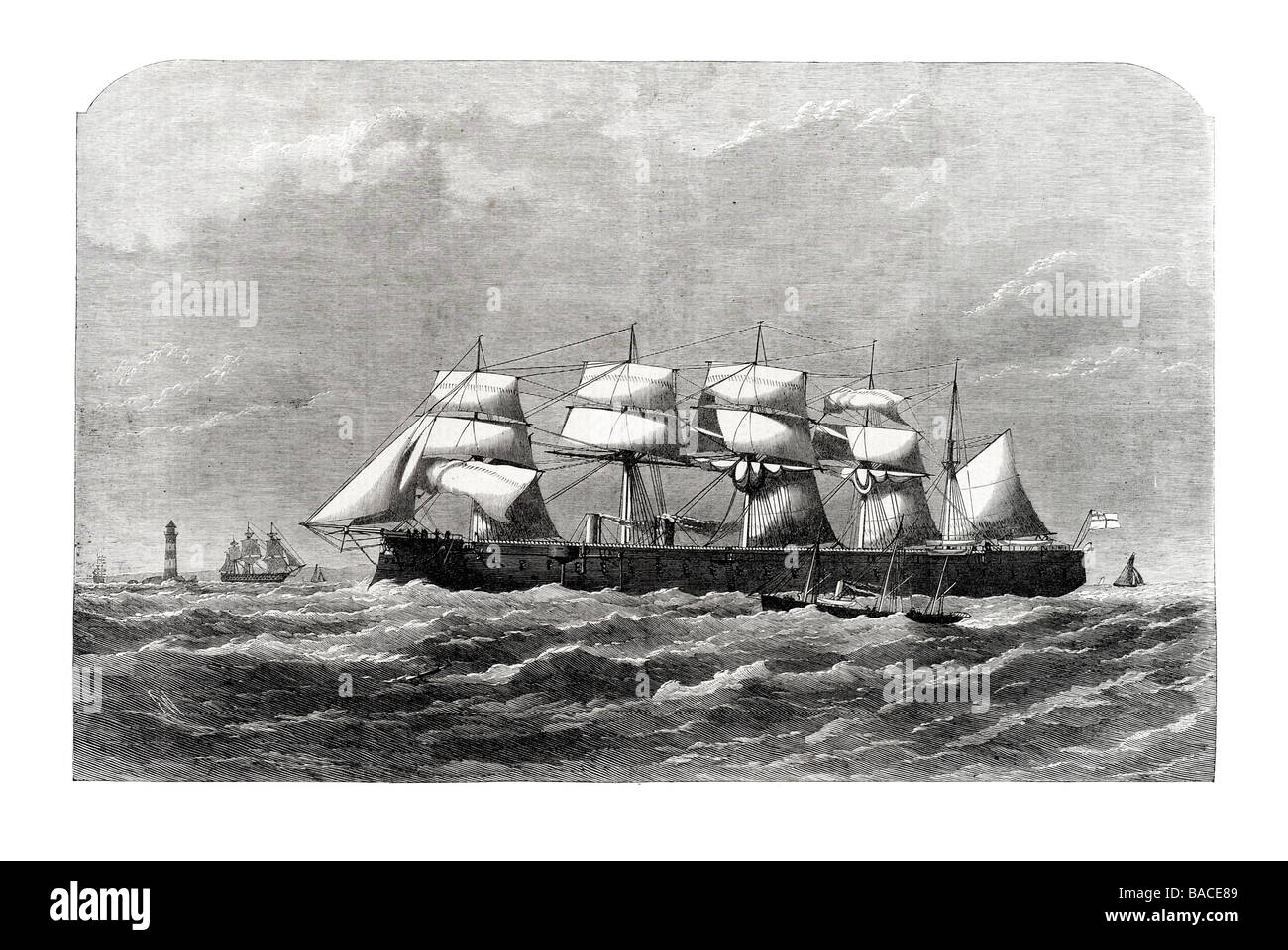 Il nostro di ferro rivestito flotta h m s agincourt 1867 motore di vapore truccate nave scafo in ferro Foto Stock