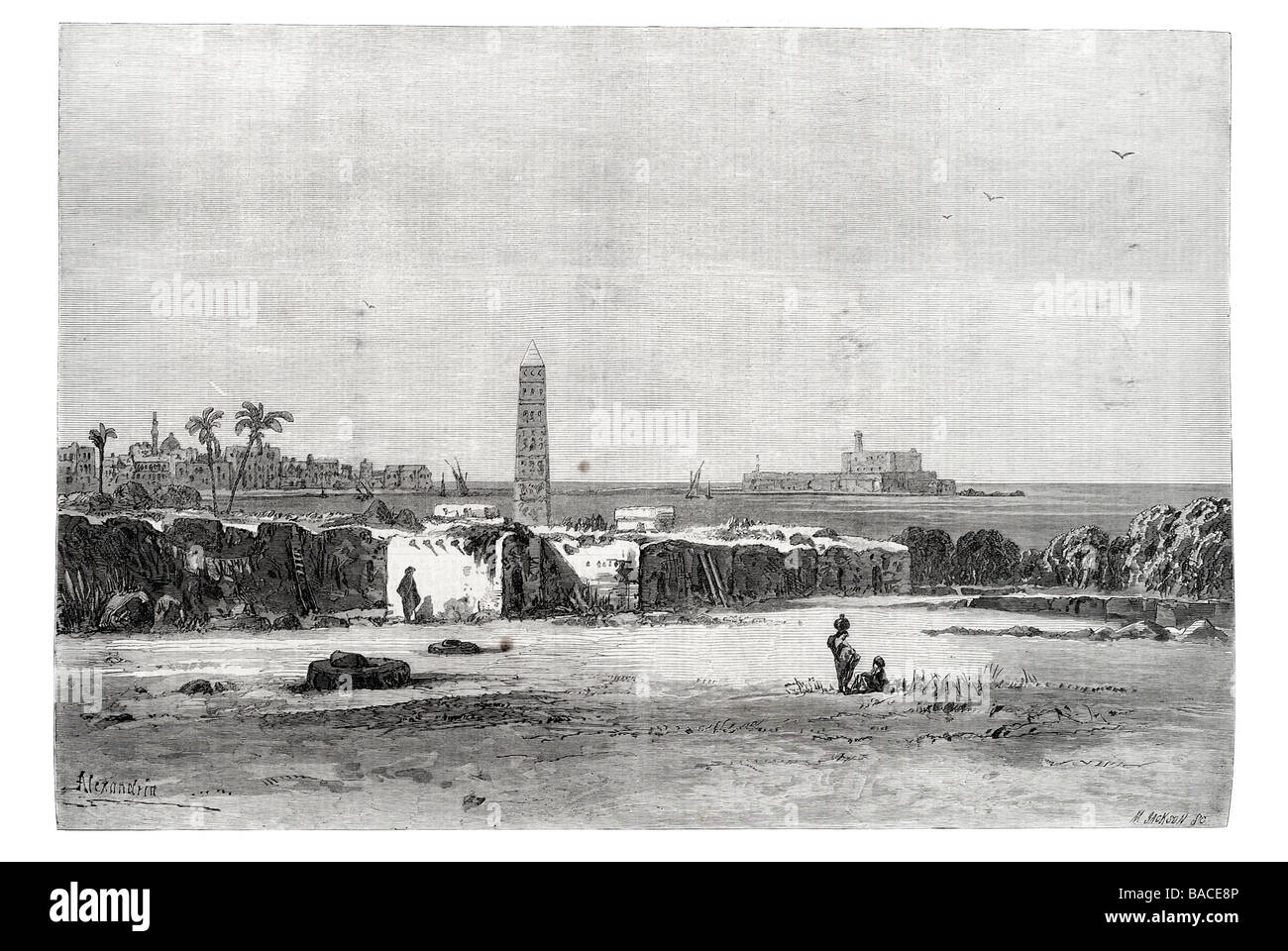 Cleopatra Needle per e hildebrandt antichi obelischi egiziani 1867 Foto Stock