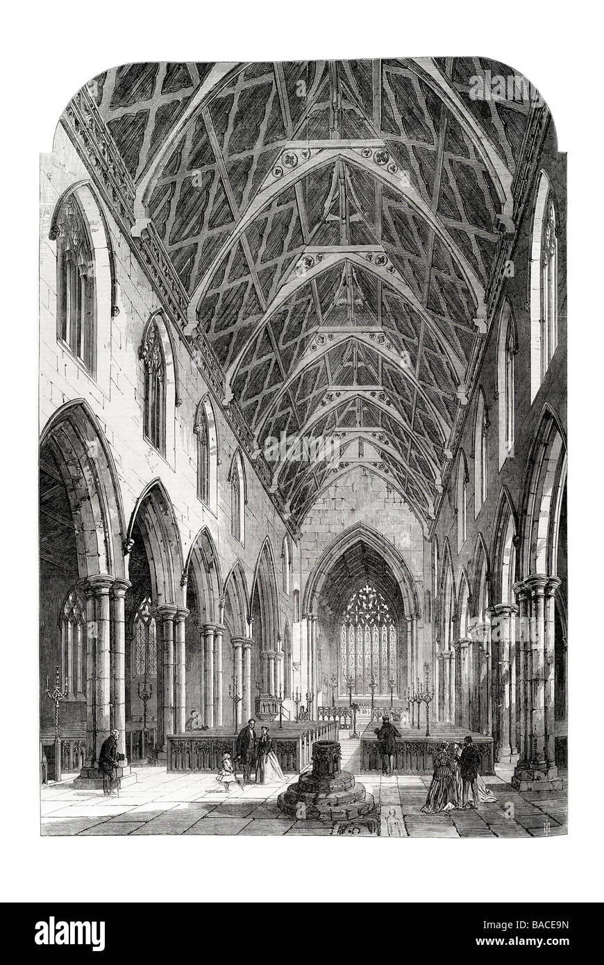 Interno del St Andrews chiesa heckington lincolnshire 1867 Foto Stock