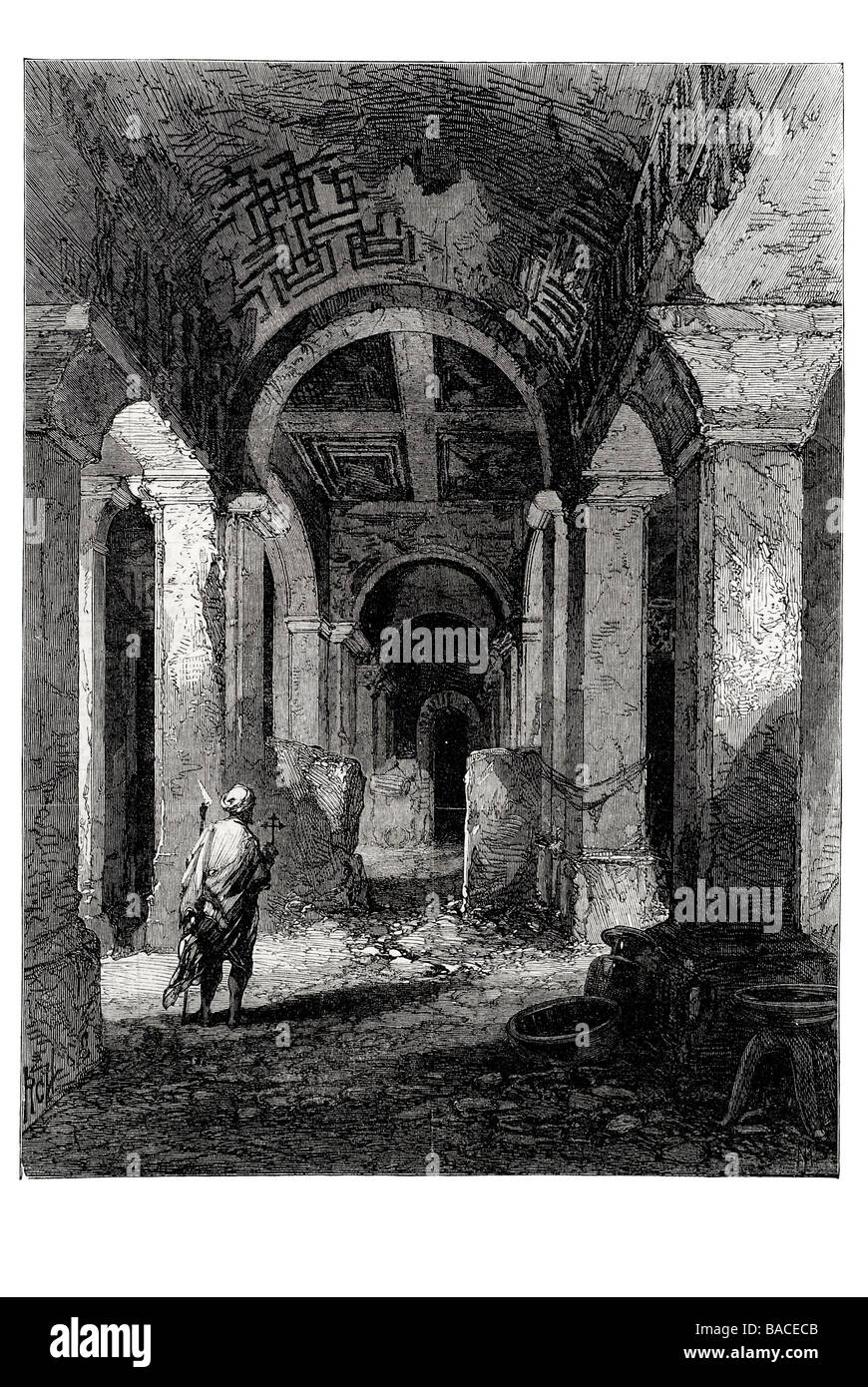 L'abissino Expedition la roccia tagliata Chiesa di Dongola Lalibela 1867 Foto Stock
