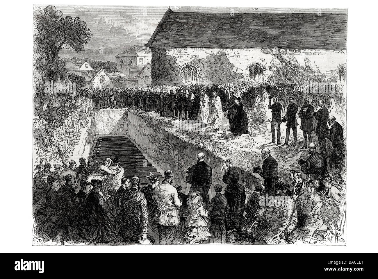 Il disastro di Chester e Holyhead Railway il funerale in Abergele sagrato 1868 Foto Stock