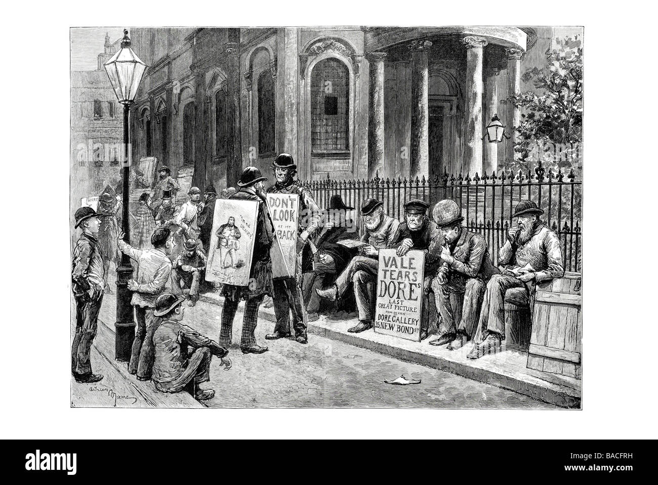 A metà giornata di riposo in uomini Sandwich nel filamento Foto Stock A metà giornata di riposo in uomini Sandwich nel filamento Foto Stock