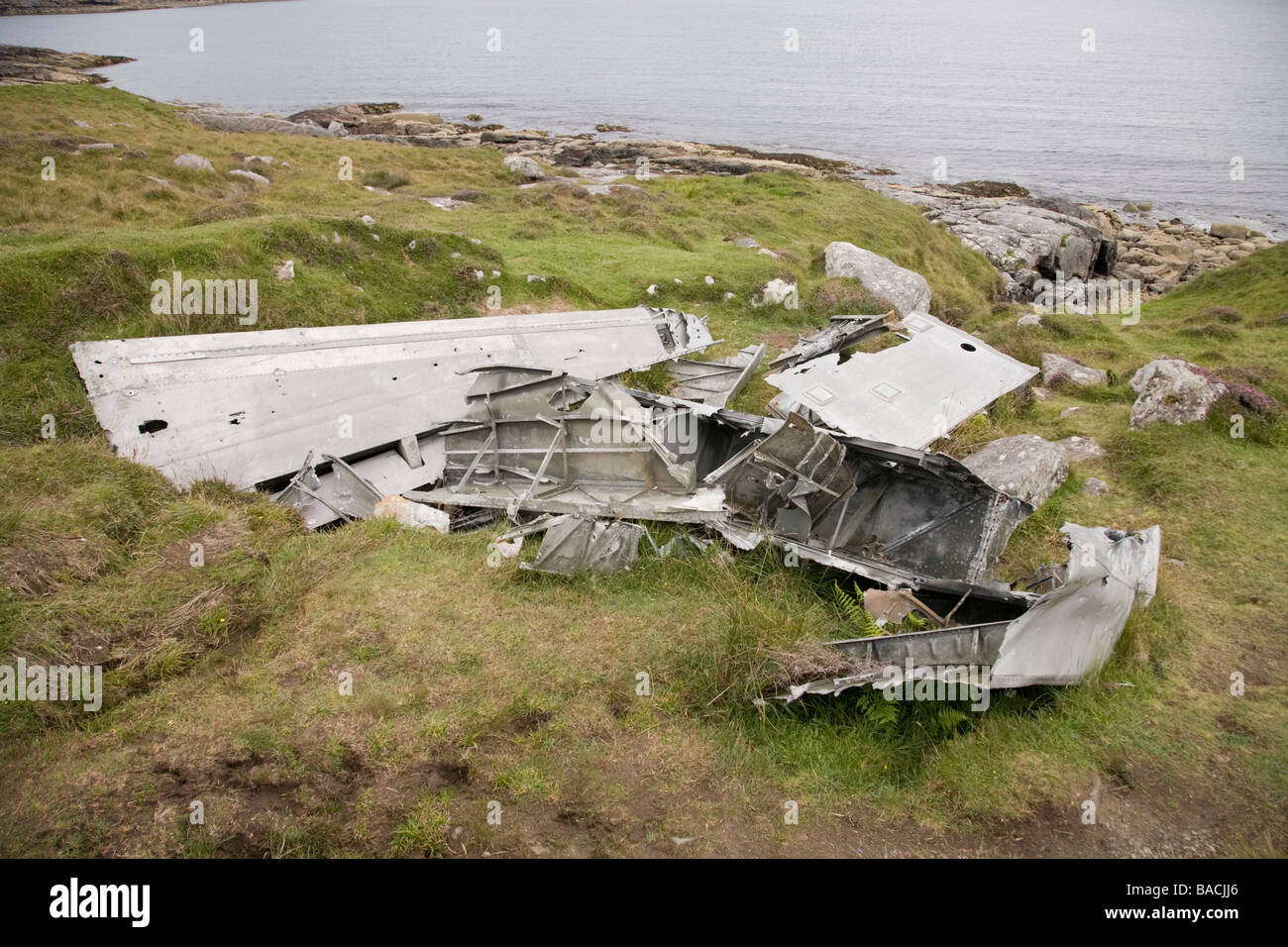 Borve Regno Unito Scozia GB Barra Ebridi Esterne Catalina crash site con relitto Foto Stock