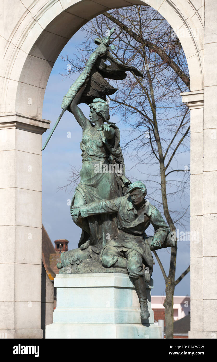 Monumento ai caduti di Franco Prussiana di conflitti di 1870 Chartres Eure et Loir Francia Foto Stock