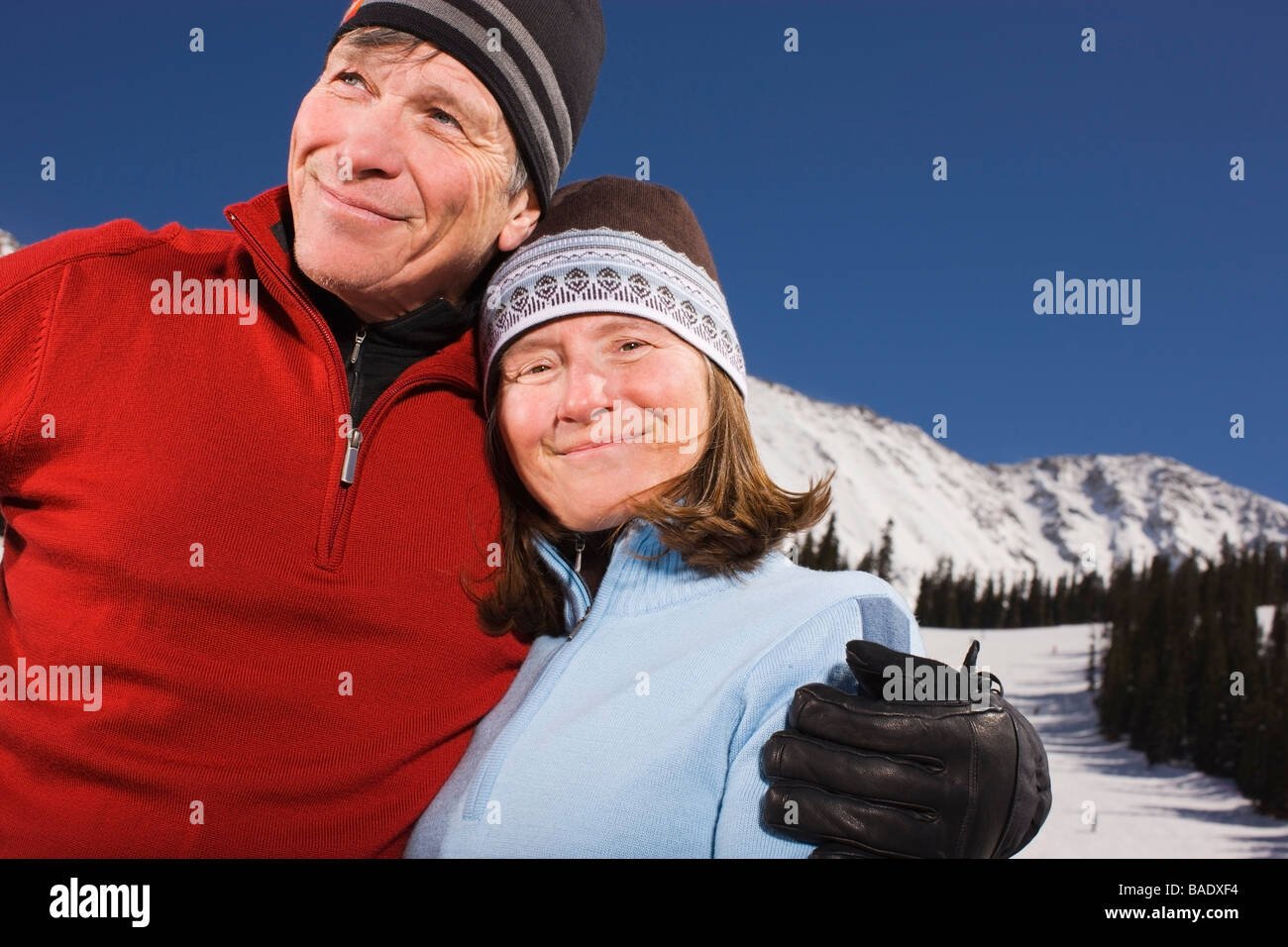 Ritratto di giovane a Ski Lodge, Arapahoe Basin, vicino a Frisco, Colorado, STATI UNITI D'AMERICA Foto Stock