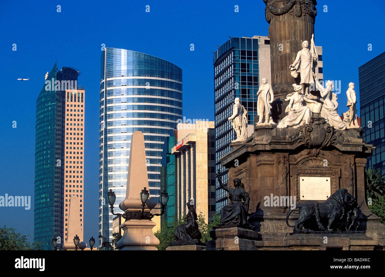 Messico, del Distretto Federale di Città del Messico, Paseo Reforma, la colonna di indipendenza Foto Stock