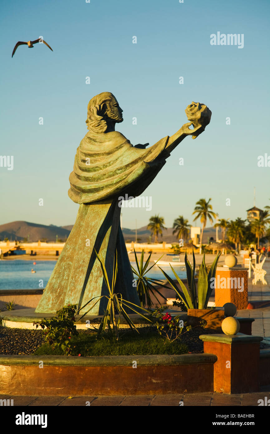 Messico La Paz Gesù del Caracol Gesù del guscio scultura lungo il Malecon lungo la baia dell'artista Maria Eugenia Sanchez Foto Stock