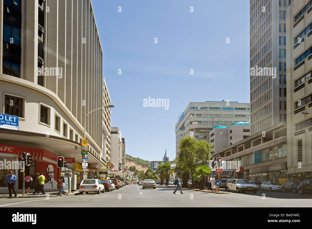 Strand Street nel centro di Città del Capo Sud Africa Foto Stock